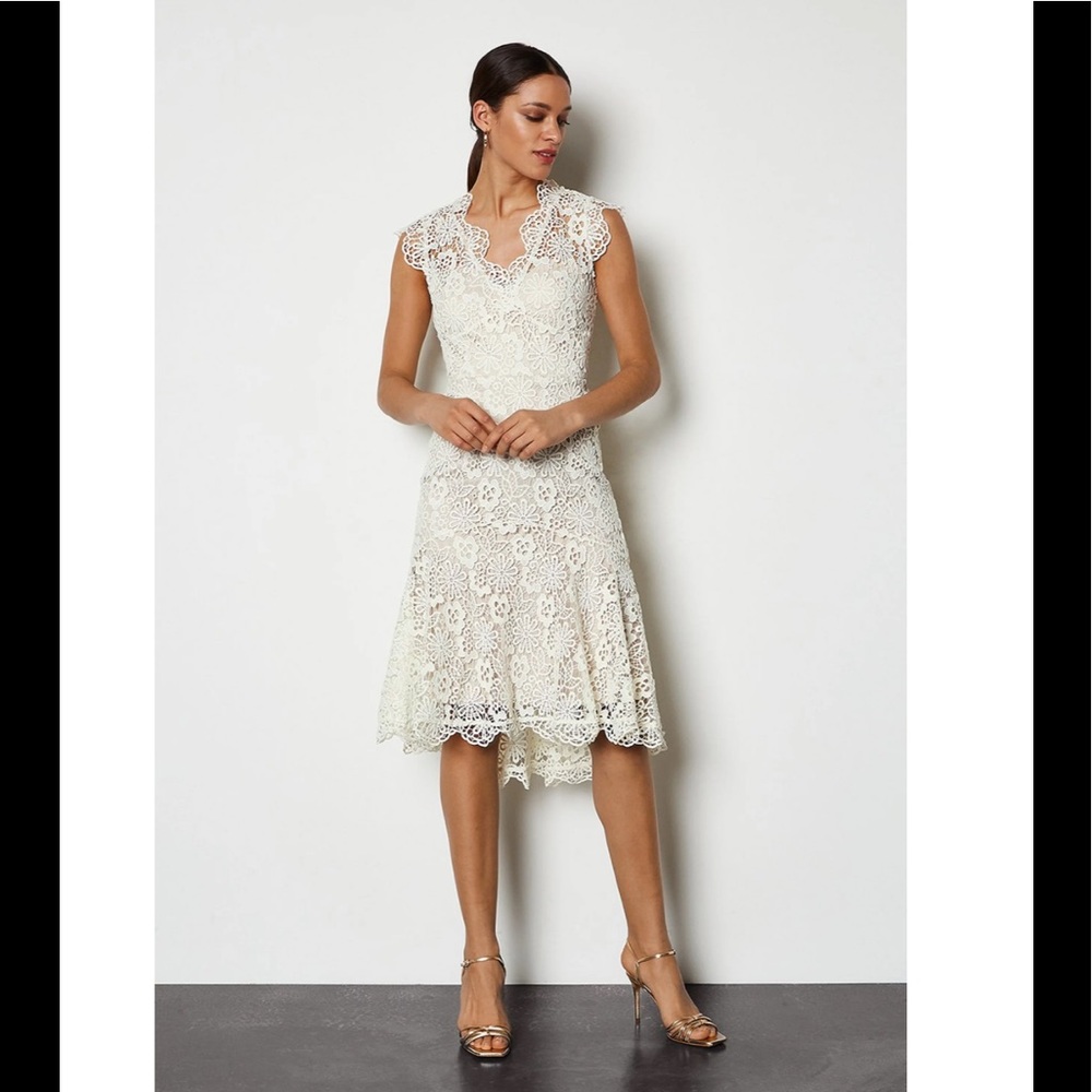 NEW Karen Millen Cream Floral Lace Flair Hem Mermaid Engagement Wedding Dress